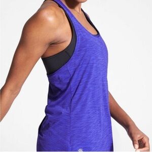Athleta box jump tank top with built in bra royal blue purple size XS